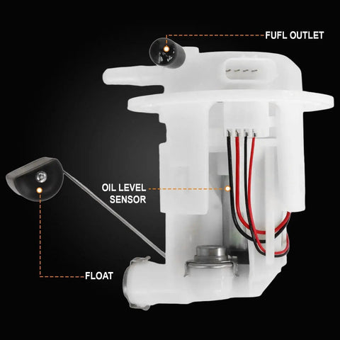 Close-up view of Honda Fuel Pump Assembly for CBR250R CBR250RA CB300F CBR300R CBR300RA 2011 through 2022 Replace 16700 KYJ 901