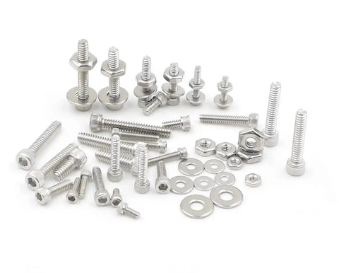 540-Piece Stainless Steel Socket Head Cap Screws, Hex Nuts, And Flat Washers All-In-One Assortment Kit For 2-56, 4-40, And 6-32 UNC Threads