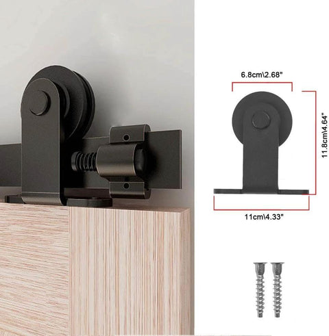 Two Pack Sliding Barn Door Rollers Only No Track T Shape Hangers Ultra Quiet Steel Bearings With Gcr15 Premium Nylon Wheel