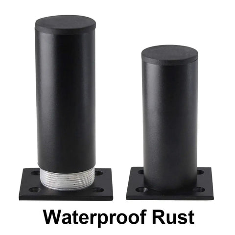 Set Of 4 4 Inch Adjustable Aluminum Furniture Legs With Screws, shown with waterproof rust-resistant coating, emphasizing durability.