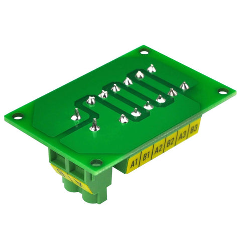 30 Amp 48V 2 By 6 Position Screw Terminal Block Distribution Module For Easy Install, A And B Blocks, 7.62mm Pitch, side view