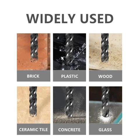 All In One Quarter Inch Carbide Drill Bit Set For Tile Glass Masonry Concrete Marble Ceramic Plastic Wood Brick Cement
