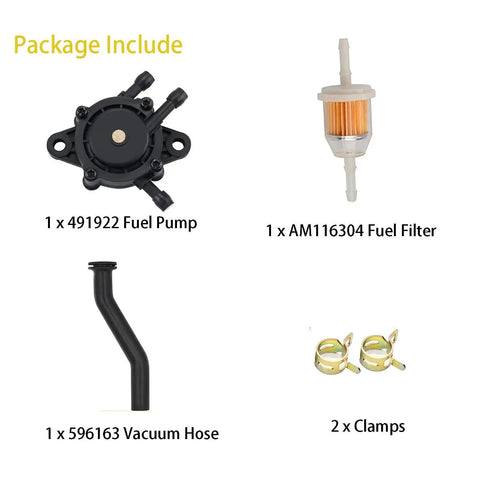 Fuel Pump For Briggs Stratton Honda Kohler Yamaha Small Engine Lawn Mower Tractor With Vacuum Hose And Fuel Filter Includes AM116304
