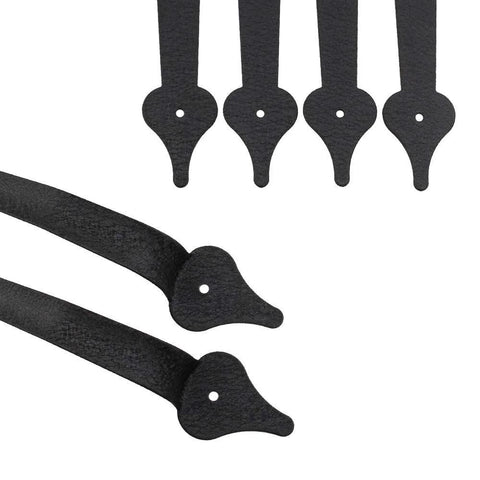Decorative Rustic Metal Garage Door Hardware Kit with screw in carriage house hinges and handles in black matte steel.