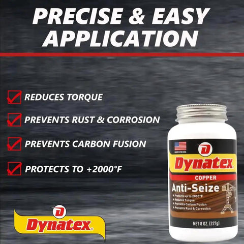Copper Anti Seize Paste 8 Oz Can Heavy Duty Lubricant For Threads And Fasteners Protects Against Extreme Heat Pressure Steam Water Prevents Galling Seizing And Corrosion Two Pack by Dynatex.