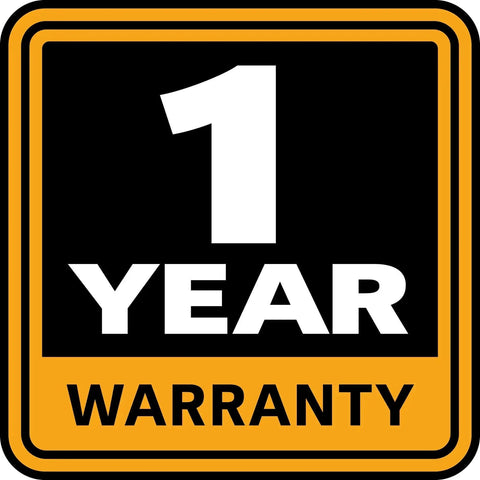 1 year warranty badge for Workhorse 72 Inch Box And Pan Brake For 12 Gauge Steel, 135 Degree Bend, With 17 Hardened Fingers.