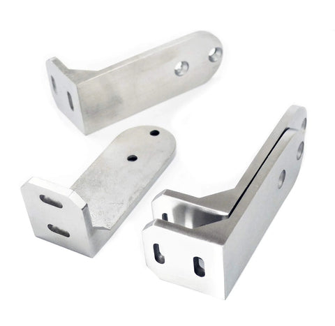 6Ft Stainless Steel Flat Roller Ceiling Mount Sliding Barn Door Hardware Kit Built Tough For 1 3 Eighth To 1 3 Fourth Inch Doors Heavy Duty Track System With Two Flat Rollers, Two Stoppers, Two 3Ft Tracks, Track Connector, And Round Brackets - close-up of stainless steel brackets