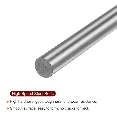 5Pcs Round HSS Lathe Rods 6.3mm x 100mm Polished High Speed Steel Bar Stock for Turning, Facing, Drilling, and Threading