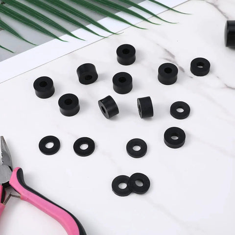 40 Piece Round Spacer Assortment Kit With Four Sizes Versatile Handy Anti Vibration Spacers For Screws displayed on marble surface