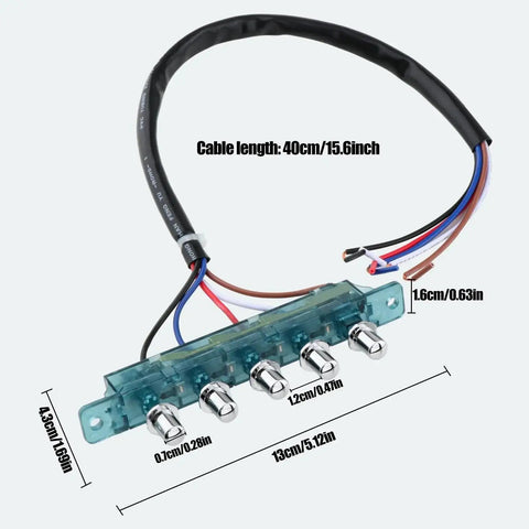 Five Button Range Hood Push Button Switch Replacement Panel DIY Friendly for Kitchen Appliances, cable length 40cm