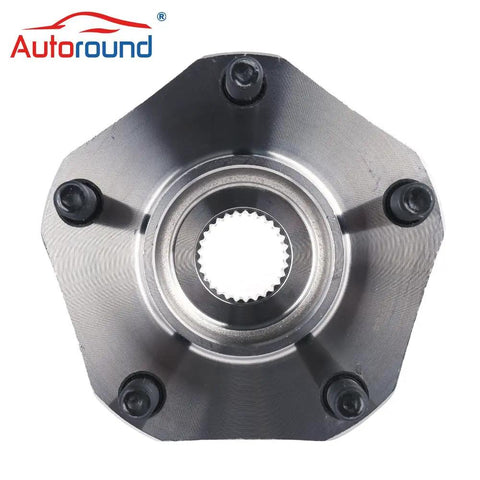 Top view of front wheel bearing and hub assembly 5 lugs budget friendly and plug and play for Nissan Sentra 2013 to 2019.