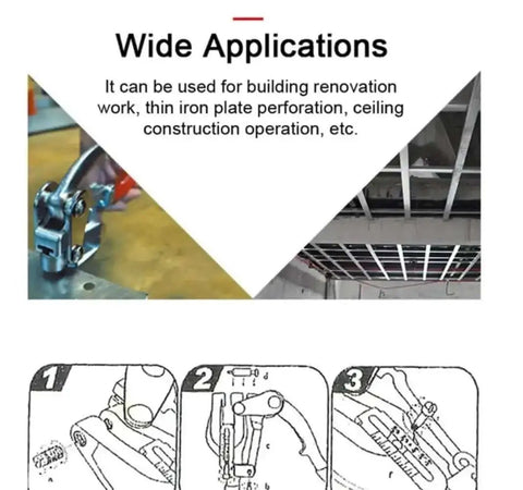 Heavy Duty Hand Held Hole Punch Kit For Sheet Metal with Power Punch Tool in use for construction and metal perforation.