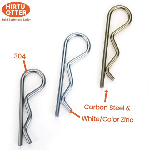 6 Pcs M4 X 90 Heavy Duty 304 Stainless Steel Cotter Pins And R Clips With Strong Spring Tension For Trailers Tractors Mower Carts