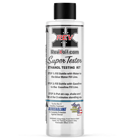 Front view of a Reusable Gasoline Ethanol Test Kit For Detecting E10 To E90 Ethanol Levels bottle with instructions.