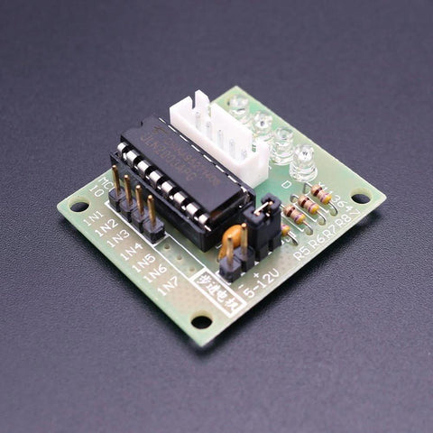 28BYJ-48 ULN2003 5V stepper motor driver board on green PCB with white connector