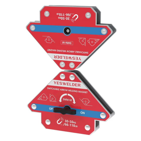 Arrow Shaped Welding Magnet Set With Switchable On Off 2 Pieces 110 LB Holding Power Magnetic Welding Holder For Precise Angles