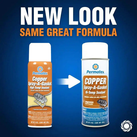 Copper Spray A Gasket Hi Temp Adhesive Sealant Spray For Gaskets And Heat Transfer, Fast Drying Metallic Copper That Fills Surface Flaws, That Gets The Job Done On Surfaces, Resists Gasoline And Auto Fluids, 9 Oz Aerosol Can new look packaging