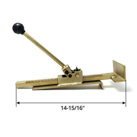 Pro Grade Flooring Jack For Hardwood Installations With Ratcheting Alignment Tool, fits 8 to 22 mm, 25 lb pressure, side view