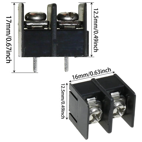 10 Pack Black 2 Position Plug And Play Terminal Block Connector 7.62mm Pitch PCB Mount Plastic Screw Terminal Block for electronics
