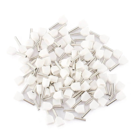 Bulk of Twin Insulated Ferrule Crimp Connectors for Heavy Duty 22 AWG 0.5 MM2 Copper Wire Pin Cord End Terminals TE0508