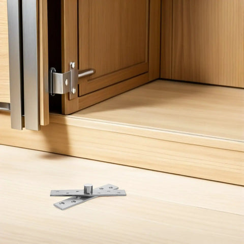Hidden Door Pivot Hinges Kit 6 Pieces Pro Grade Heavy Duty Concealed Stainless Steel With 360 Degree Rotation for cabinet doors
