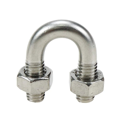 U-Bolt Fastener Kit 10Pcs M6x8 304 Stainless Steel For 8mm Pipe Diameter Durable Rust-Resistant Connectors Ideal For Automotive Plumbing And Home Projects