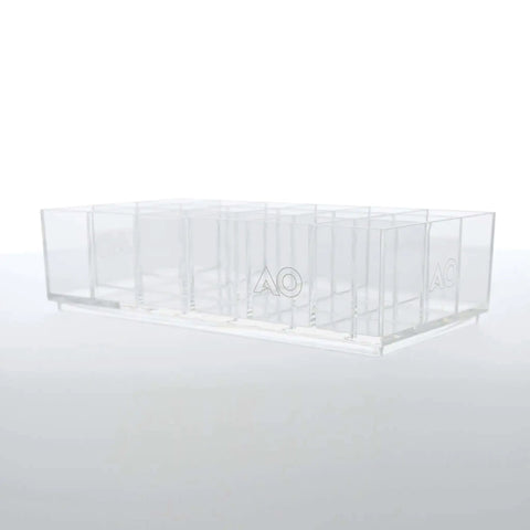 18-Section Drawer Organizer In Industrial Grade Clear Acrylic For Jewelry Makeup Cosmetics Craft Supplies And Office Essentials