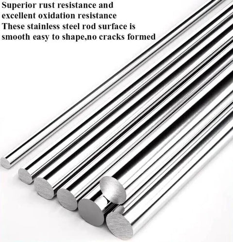 304 Stainless Steel Round Rod 3mm Diameter 405mm Long 16 Inch Solid Shaft Bar For DIY Craft CNC Machining Projects Pack Of Ten