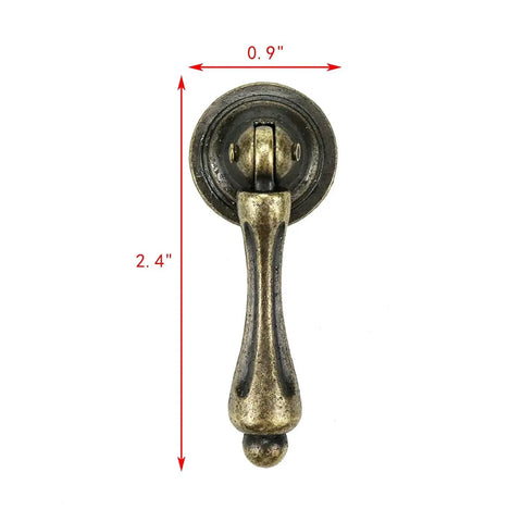 8 Piece Tear Drop Cabinet Pull Handles In Antique Bronze With Screws For Drawers Dressers And Wardrobes Zinc Alloy Knob Pulls Rust Resistant 2.4 Inch Long 24mm Base 3mm Mounting Holes