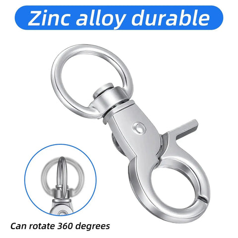 30 Piece Heavy Duty Trigger Snap Hooks Swivel Metal Clasps For Pet Cages, zinc alloy construction, 360-degree swivel feature.