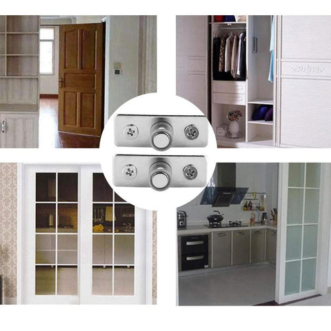 2 Pack Stainless Steel Barn Door Floor Guide Set With Flush Mount Stay Roller And Wall Mount Guide for smooth sliding