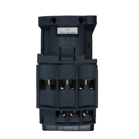 Three Pole AC Contactor LC1 D32G7 32 Amp 120V Coil, front view showing three-pole design for industrial automation and control circuits.