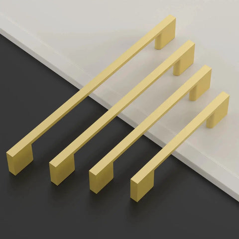 10 Pack 5 Inch Brushed Gold Cabinet Handles For Cupboards And Drawers, 128mm Long Kitchen Hardware Pulls, Stainless Steel