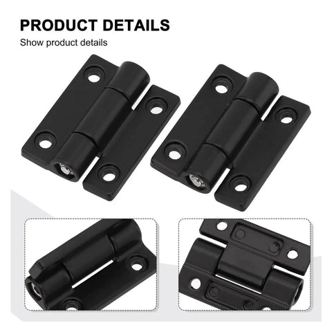 Ball Bearing Door Hinges Heavy Duty 2 Pack Adjustable Torque Damping Hinge With Free Stop Positioning Black Finish Front View