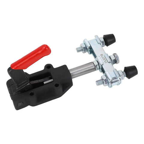 Double Headed Heavy Duty Toggle Clamp For Woodworking Jigs And Fixtures Pull Push Clamp With Red Handles and Blue Zinc Plated Steel