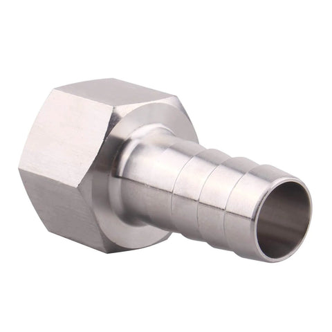 DERNORD 3/4 in barbed hose to 3/4 in NPT female stainless steel fitting, pack of 2