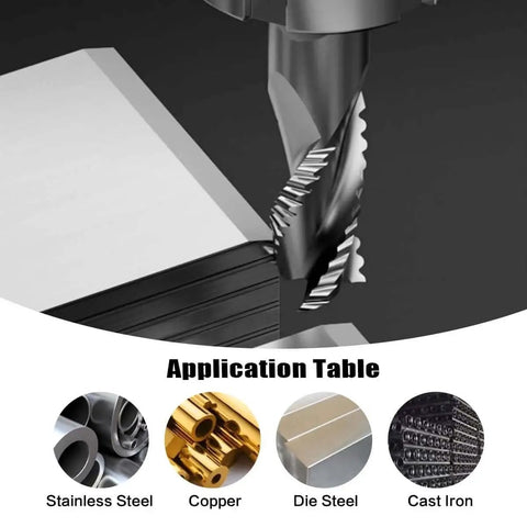 Rugged One Half Inch Four Flute Carbide Roughing End Mill For Steel Aluminum And Hardened Metals in milling application