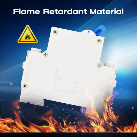Two Pack 1 Pole 16 Amp Miniature Circuit Breaker MCB C16 For 120V 240V AC With Thermal Magnetic Trip on flame design background