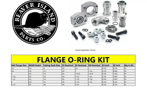 O Ring Kit For Hydraulic Systems With 70 Pieces In 7 Common Sizes Buna N 90 Durometer O Rings SAE Code 61 And 62 Flange Fittings