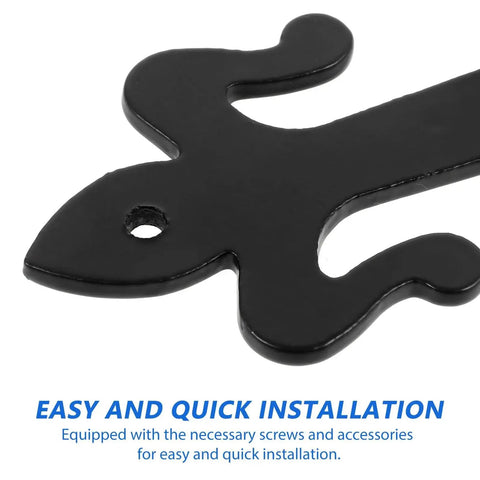 Close-up of black iron Shaped Shed Door Hinges Lift Off Hardware for Boxes Cabinets and Wardrobe Doors with Easy Installation