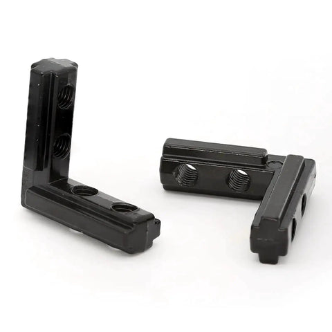 24 Pcs 1010 Series Inner Aluminum Extrusion Connectors With Screws L Brackets for 1x1 Inch Extrusion Profile Black