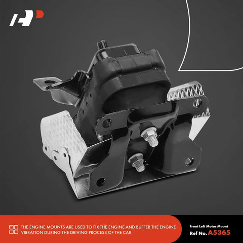 Front view of Beefed Up Three Piece Engine And Transmission Mount Set Direct Fit For Chevrolet Silverado 1500 2500 3500 Tahoe Suburban Avalanche GMC Sierra 1500 Yukon And Cadillac Escalade Replacement A5365 A2811 with heat shield.