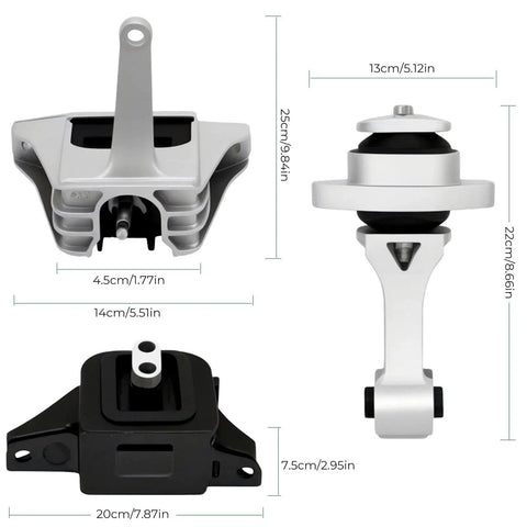 Image showing Beefed Up Three Piece Engine And Transmission Mount Set For Hyundai Elantra 2017-2022 1.4T 1.6T 2.0L Elantra GT 1.6T 2.0L