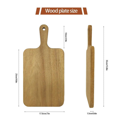 Bulk 15 Pack Acacia Wood Cutting Boards With Handles For Serving Tray And Chopping Boards DIY Gift Laser Engraving 13.8 x 7 Inch Set