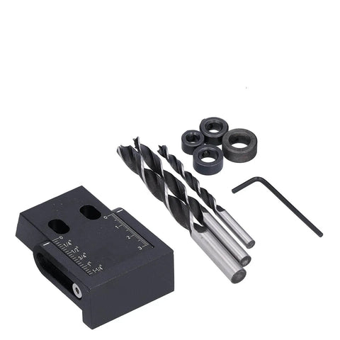 Pro Grade 39 Piece Pocket Hole Jig Kit With 15 Degree Oblique Drill Angle Aluminum Alloy Construction Easy To Read Accurate Scale