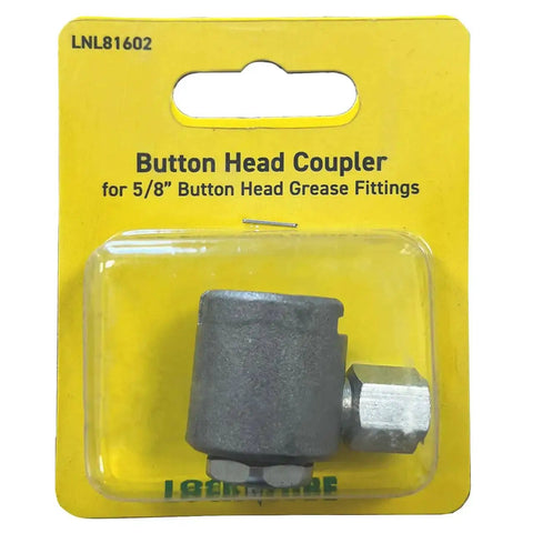 Five Eighth Inch Button Head Grease Coupler For High Volume Fittings With 3000 PSI Working Pressure And 4000 PSI Rating, One Eighth FNPT.