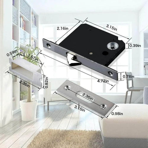 Privacy Pocket Door Lock Hardware With Key For Invisible Barn Doors In Brushed Nickel Finish Indoors Dimensions