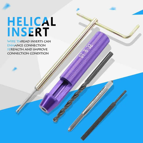 Stainless Steel Thread Repair Insert Kit With Coiled Wire Helical Inserts, 50 Pcs, 8 32UNC X 1.5D tools and accessories displayed