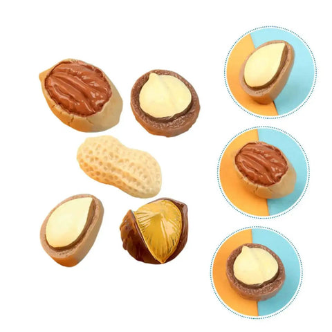 Twenty Piece Miniature Resin Nut Embellishments For Dollhouse Food Props Realistic Walnuts And Nuts For DIY Crafts Mixed Styles