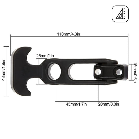 Six Pack Rubber T Handle Draw Latch 4.3 Inch Hasp For Tool Boxes And Equipment with dimensions
